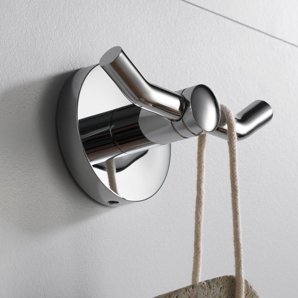 KRAUS Elie Double Robe and Towel Hook, Solid Brass, Chrome