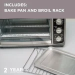 BLACK+DECKER 1500W 6-Slice Stainless Steel Convection Toaster Oven with Broiler Pan thumbnail 4