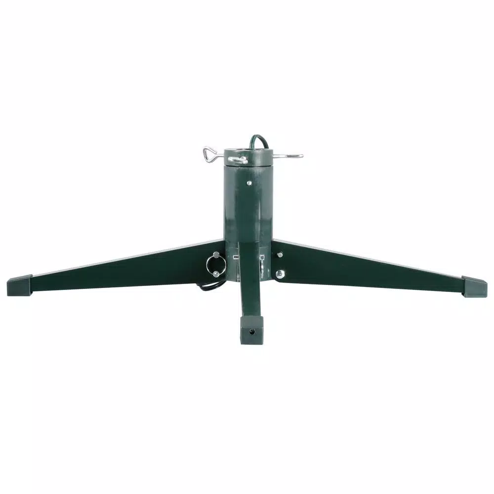 Ideal Revolving Artificial Tree Stand for Trees Up to 8 ft., Green Steel