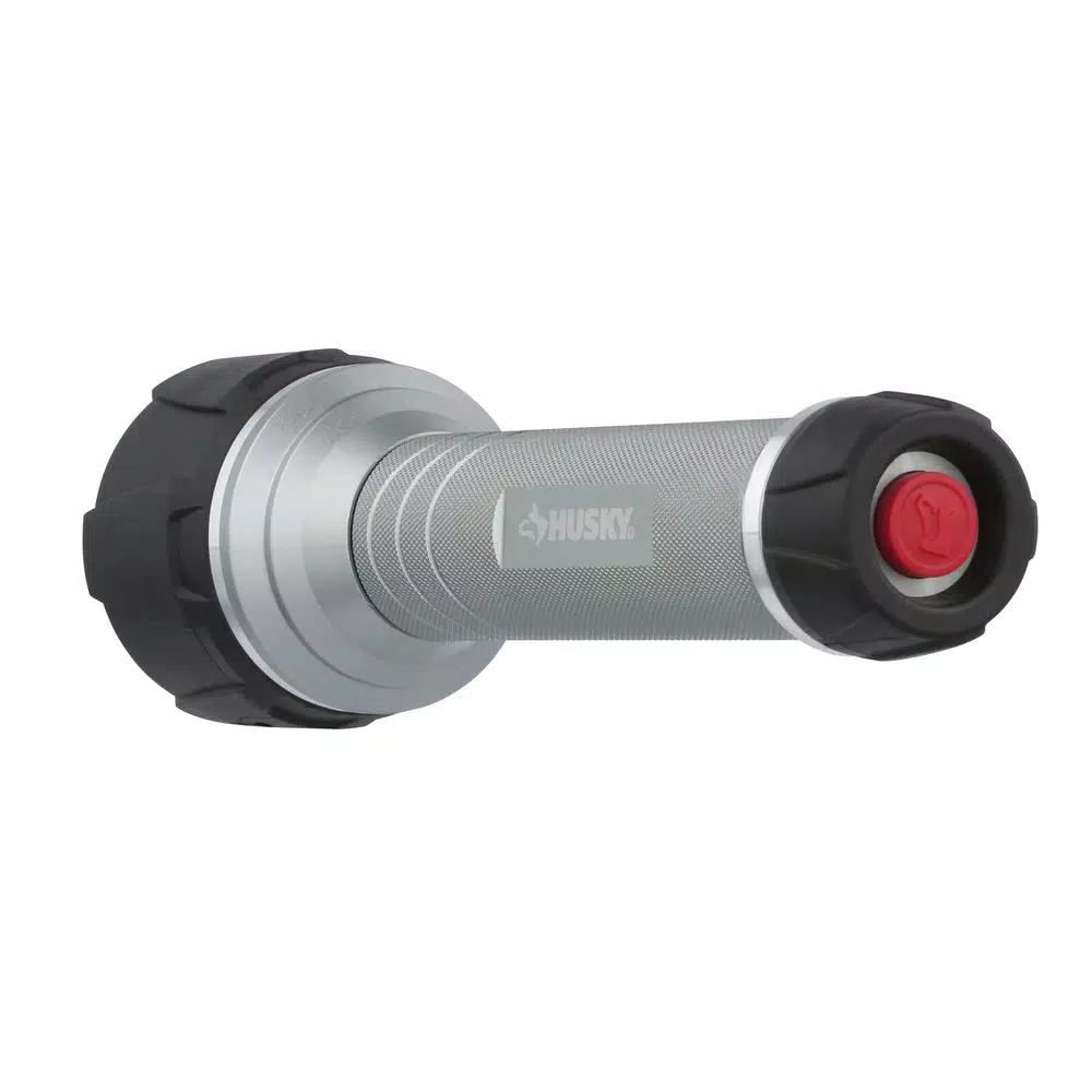 Husky 700 Lumen Dual Beam LED Flashlight, Unbreakable Aluminum, 6AA Battery Powered