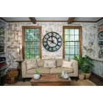 3R Studios Distressed Mint Green Wood Wall Clock - 29-inch French Country Style Oversized Analog Clock thumbnail 5