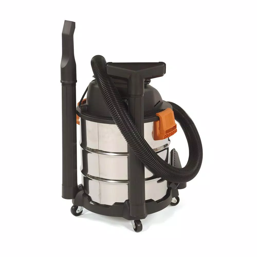 RIDGID 10 Gal. 6.0 Peak HP Stainless Steel Wet/Dry Shop Vacuum with Locking Accessories