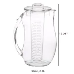 Classic Cuisine 96 oz. Clear Acrylic Infusion Pitcher with Removable Tube thumbnail 2