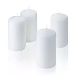 Light In The Dark 6 in. White Unscented Paraffin Pillar Candles, Set of 4 thumbnail 2