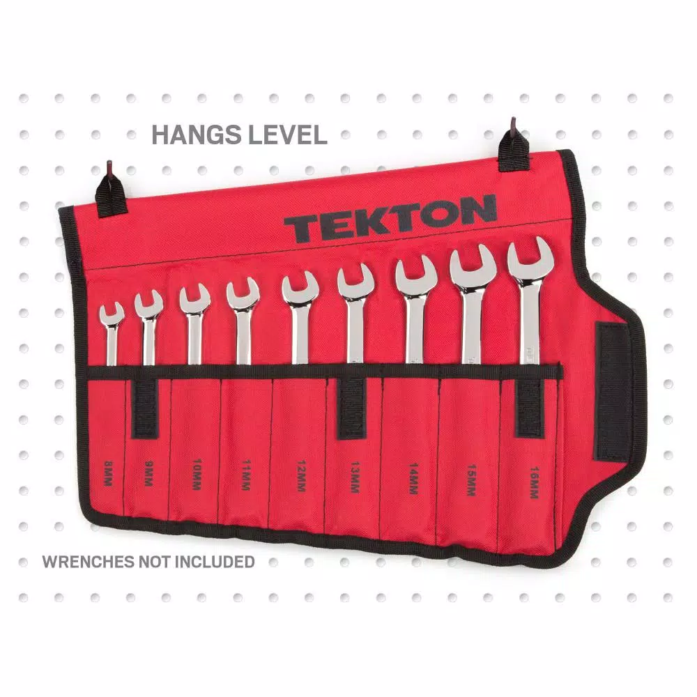 TEKTON 8 mm to 16 mm Combination Wrench Roll-Up Pouch, 9-Tool Capacity