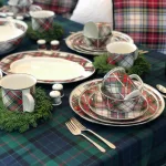 Golden Rabbit Highland Plaid 8 in. Enamelware Round Salad Plate Set of 4 thumbnail 5