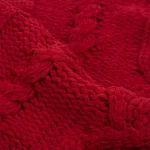 Glitzhome 52 in. Red Knitted Chenille Polyester Christmas Tree Skirt thumbnail 5