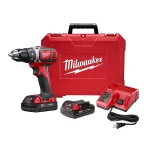 Milwaukee M18 18V Lithium-Ion Cordless 1/2 in. Drill Driver Kit with (2) 1.5Ah Batteries, Charger, and Hard Case thumbnail 1