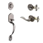 Copper Creek Heritage Antique Nickel Door Handleset with Waverlie Lever Trim thumbnail 1