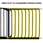 Dreambaby 24.5 in. Gate Extension for Chelsea Standard Height Child Safety Gates, Black thumbnail 2
