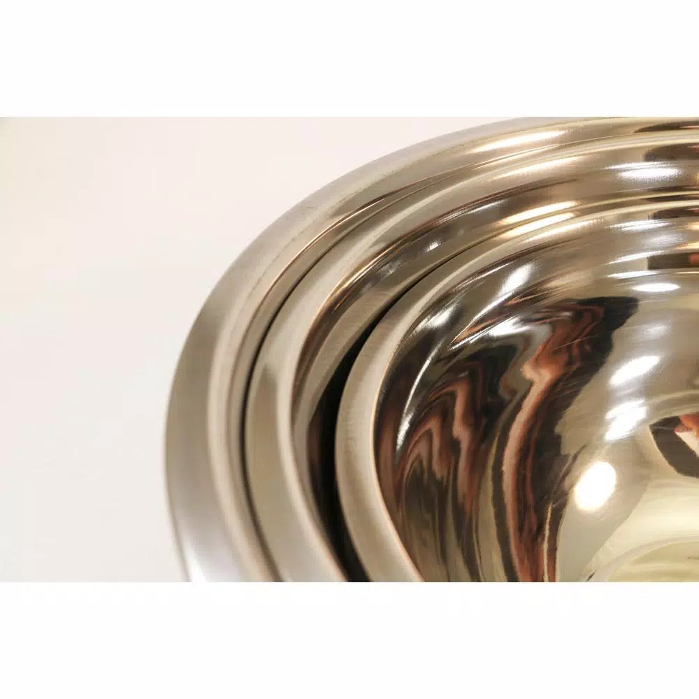 ExcelSteel 3-Piece Stainless Steel Mixing Bowls Set with Satin Finish