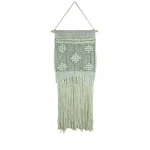 Unbranded Marmont Hill Light Green Macrame Wall Tapestry - Hand Woven Cotton Wall Hanging thumbnail 2