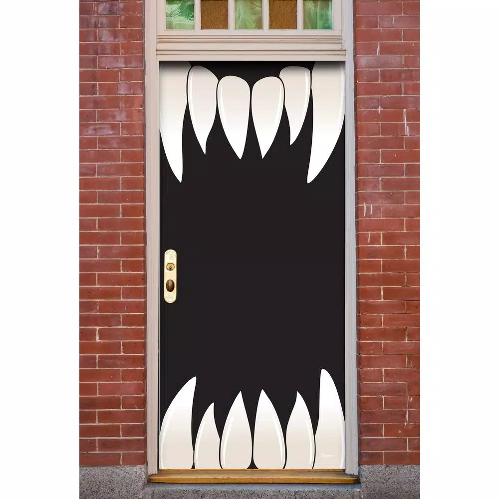 My Door Decor 36 in. x 80 in. Scary Teeth Halloween Front Door Mural Banner