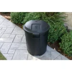 Rubbermaid Roughneck 20 Gallon Round Trash Can with Lid, Black thumbnail 2