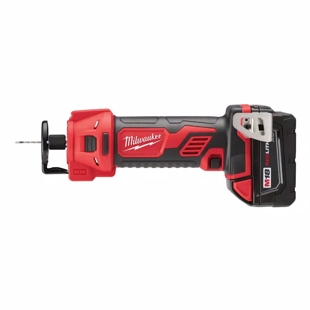 Milwaukee M18 18V Lithium-Ion Cordless Rotary Cut Out Tool Kit with Two 3.0 Ah Batteries, Charger and Bag