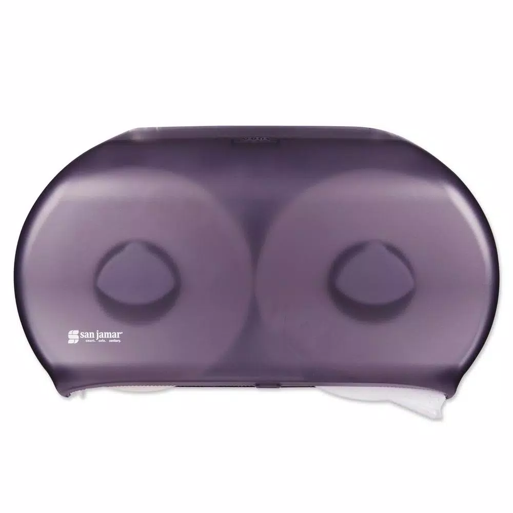 San Jamar Black Pearl Twin Jumbo Toilet Tissue Dispenser, 2-Roll Capacity