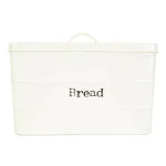 Home Basics Vintage Style Tin Bread Box - Ivory Metal Bread Canister with Airtight Lid thumbnail 1