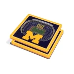 YouTheFan NCAA Michigan Wolverines StadiumViews 3D Acrylic Coasters, 2-Pack thumbnail 1