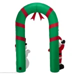Glitzhome 8 ft. Inflatable Santa and Snowman Christmas Gate Arch with LED Lights thumbnail 3