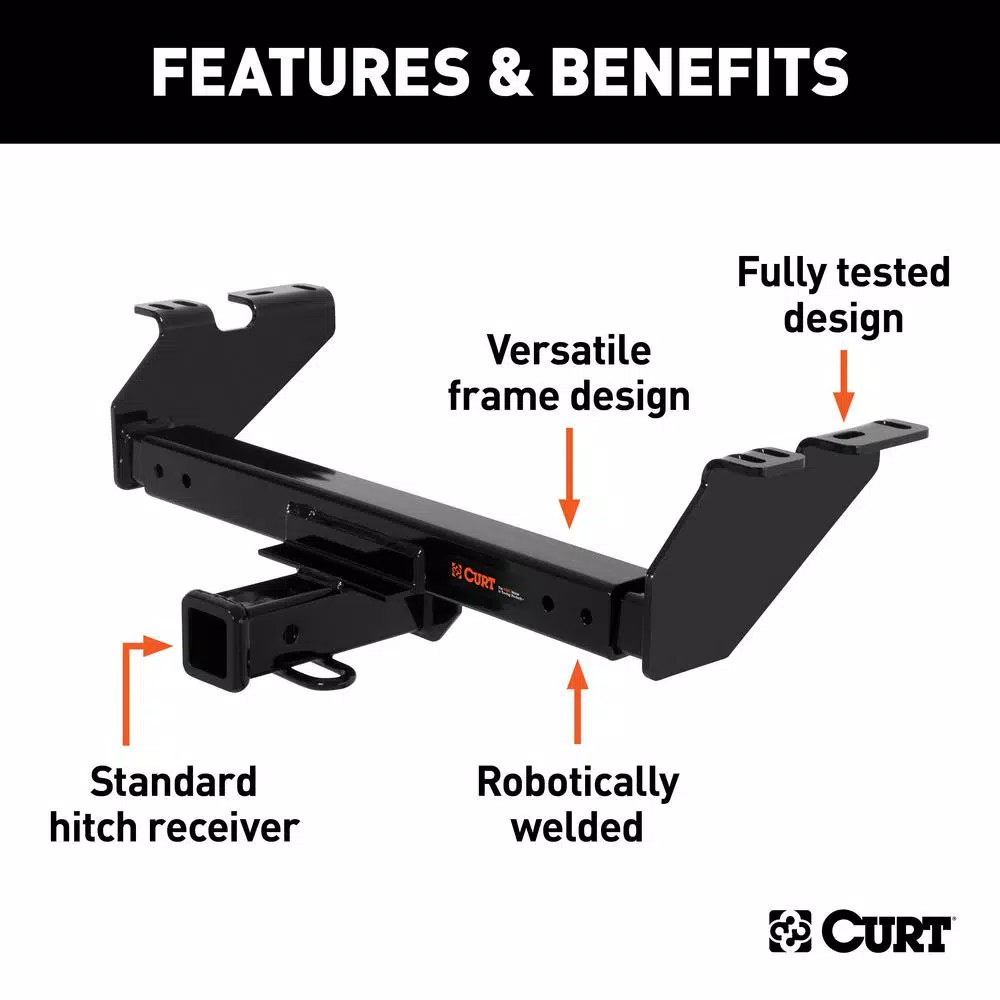 CURT Class 3 Multi-Fit Trailer Hitch with 2" Receiver and Towing Draw Bar