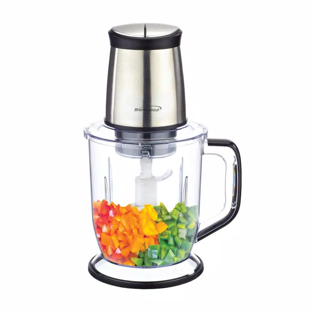 Brentwood Appliances 6.5-Cup 300-Watt Food Processor with 4-Blade Stainless Steel System, Silver
