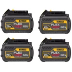 DEWALT FLEXVOLT 6.0 Ah 20V/60V MAX Lithium-Ion Battery Pack, 4-Pack thumbnail 1