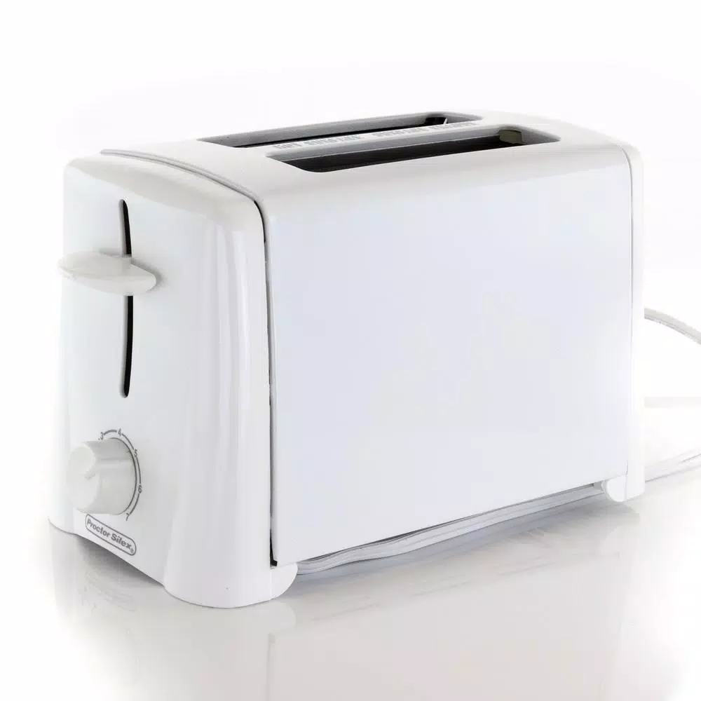 Proctor Silex 2-Slice White Toaster with 7 Shade Settings