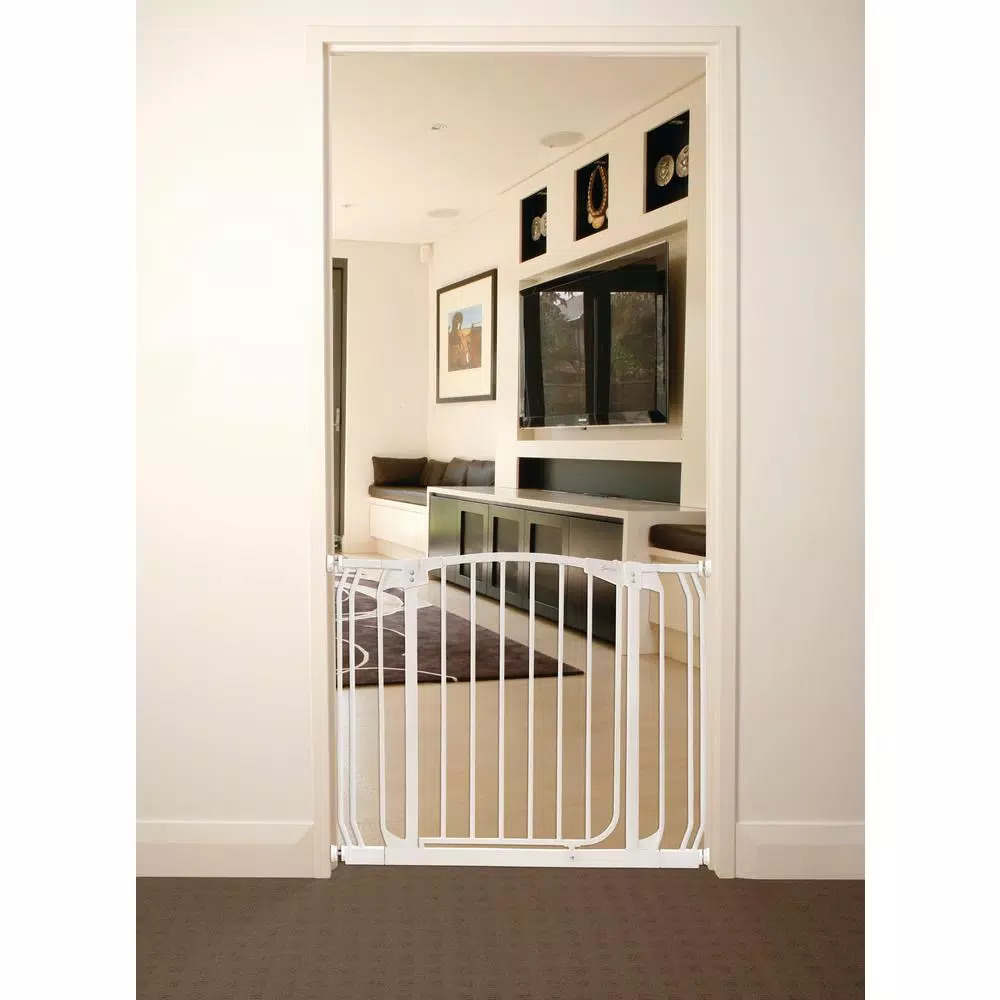 Dreambaby Chelsea Auto-Close Security Gate with Extensions, White, 29.5 in. H