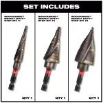 Milwaukee SHOCKWAVE Impact Duty Titanium Step Bit Kit, 3-Piece thumbnail 2