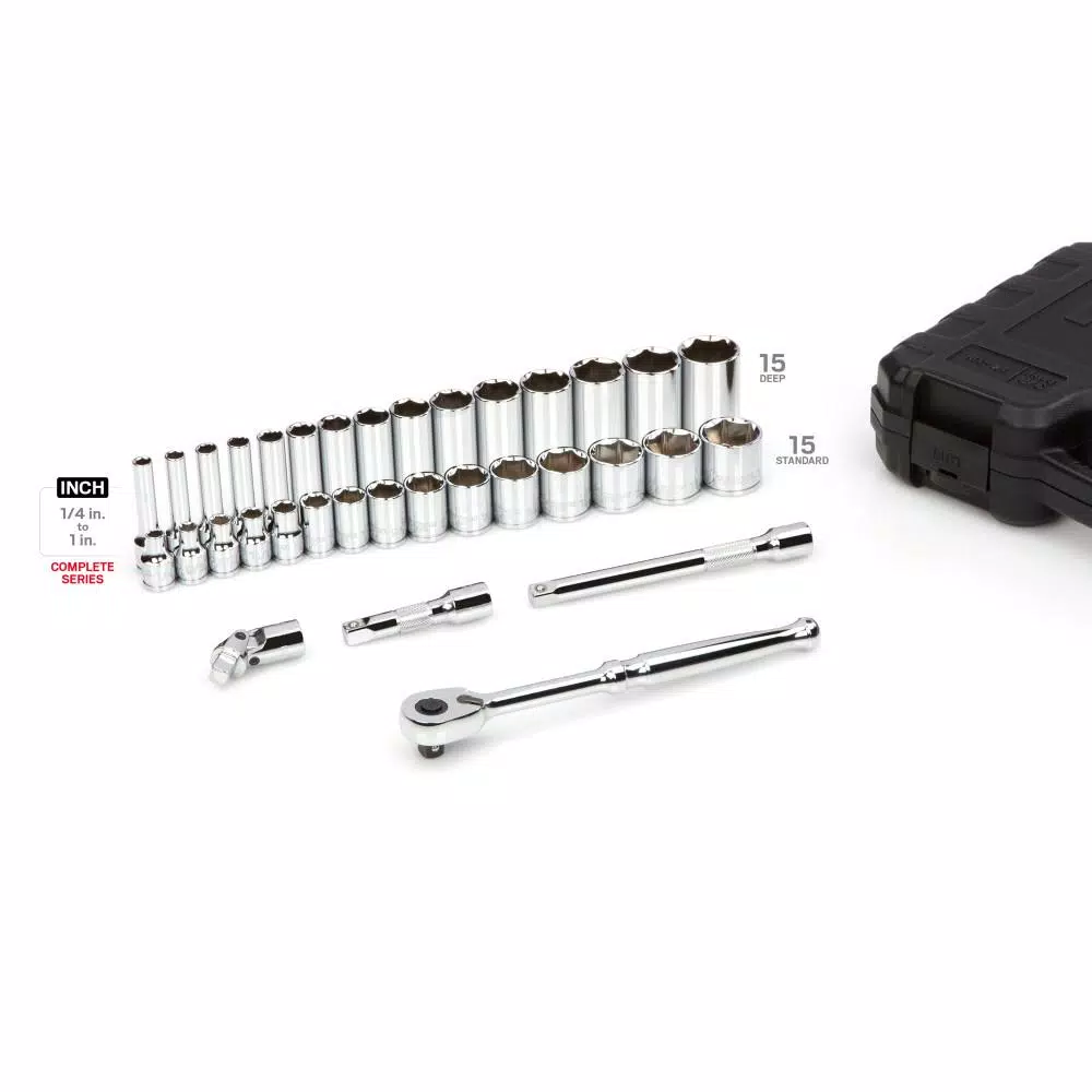 TEKTON 35-Piece 3/8 in. Drive 6-Point Socket and Ratchet Set (1/4 in. to 1 in.)