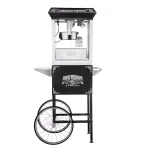 Great Northern Popcorn Lincoln 8 oz. Black Popcorn Machine with Mobile Serving Cart thumbnail 1