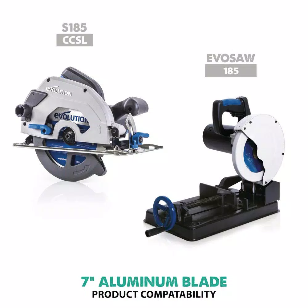 Evolution Power Tools 7 in. 54-Teeth Carbide Aluminum Cutting Saw Blade, 20 mm Arbor