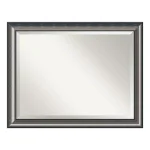 Amanti Art 45.63 in. W x 35.63 in. H Framed Rectangular Beveled Edge Bathroom Vanity Mirror in Metallic Silver thumbnail 4