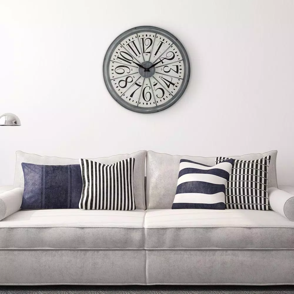 La Crosse Technology 20-Inch Alice Quartz Analog Wall Clock with Metal Antique Gray Frame