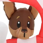 Home Accents Holiday 8 ft. W Pre-Lit Giant Airblown Inflatable Christmas Puppies with Candy Cane Scene thumbnail 4