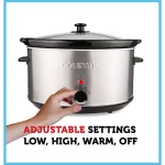Courant 8.5 Qt. Stainless Steel Slow Cooker with Temperature Settings thumbnail 4
