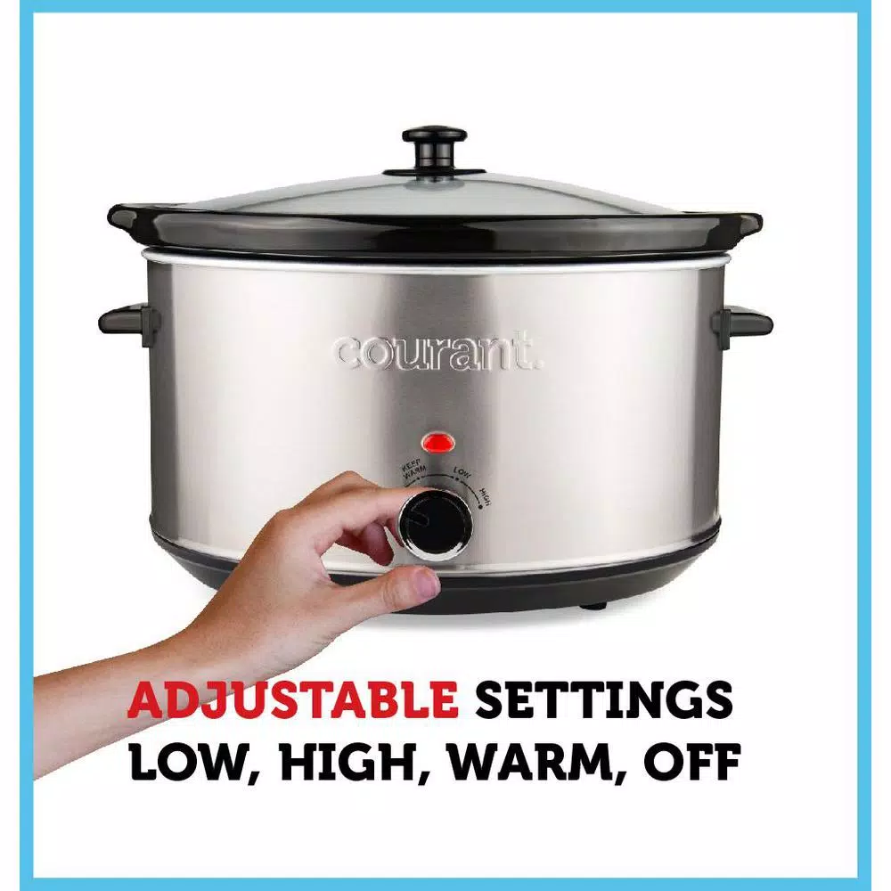 Courant 8.5 Qt. Stainless Steel Slow Cooker with Temperature Settings