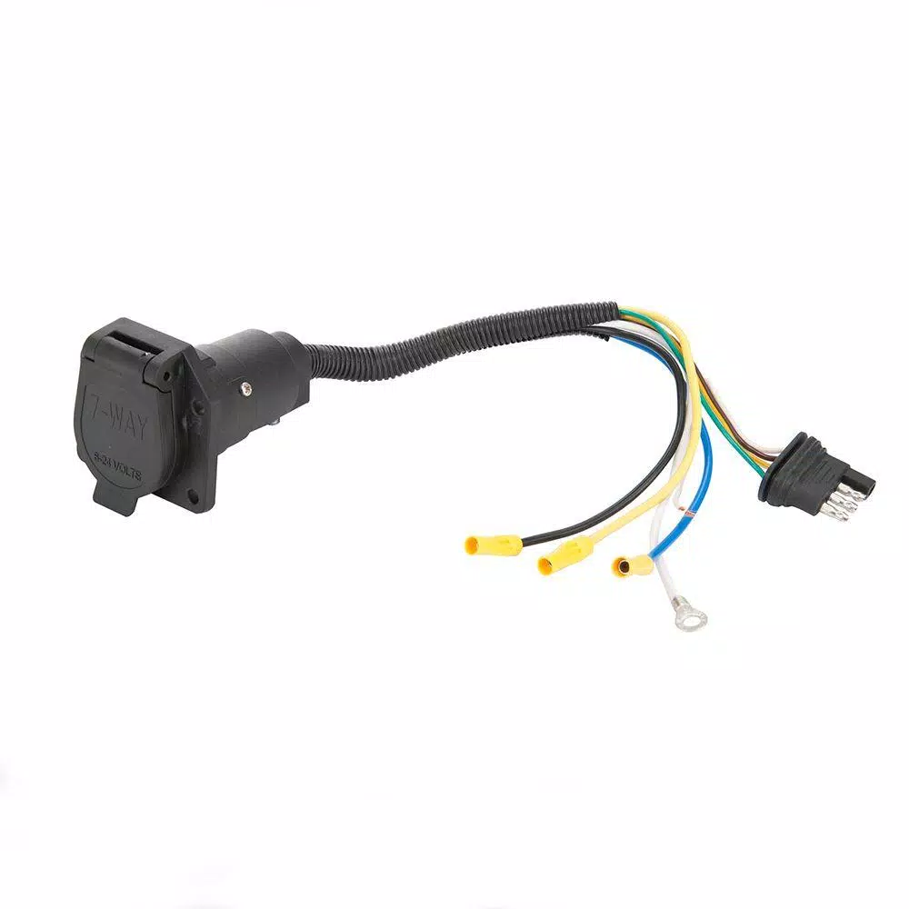 TowSmart 4-Way Flat to 7-Way Round Trailer Wiring Adapter