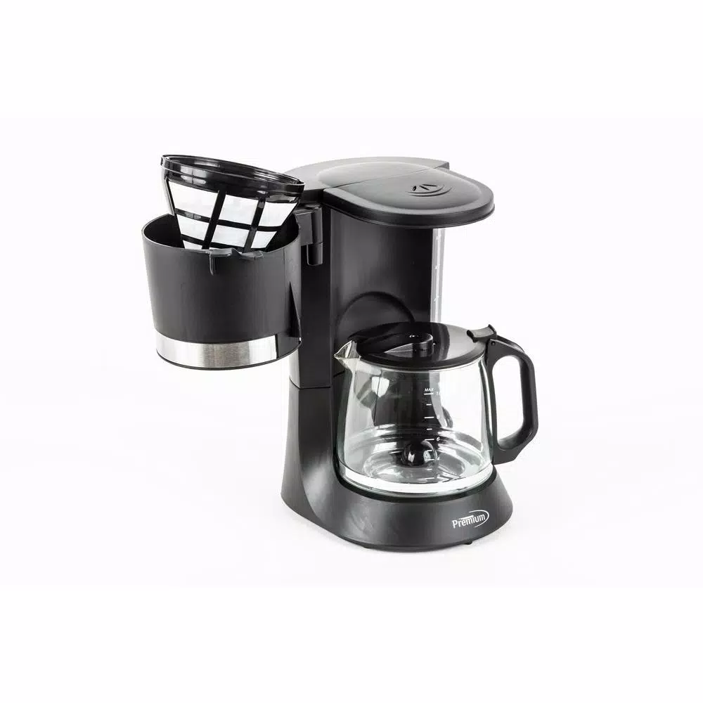 PREMIUM 10-Cup Drip Coffee Maker with Glass Carafe and Pause to Pour Function, Black