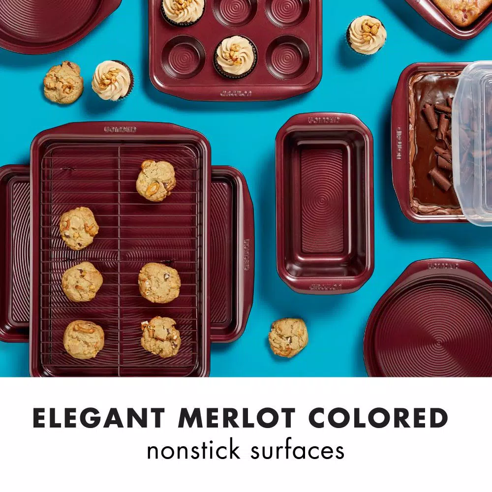 Circulon 5-Piece Nonstick Bakeware Set, Merlot Red