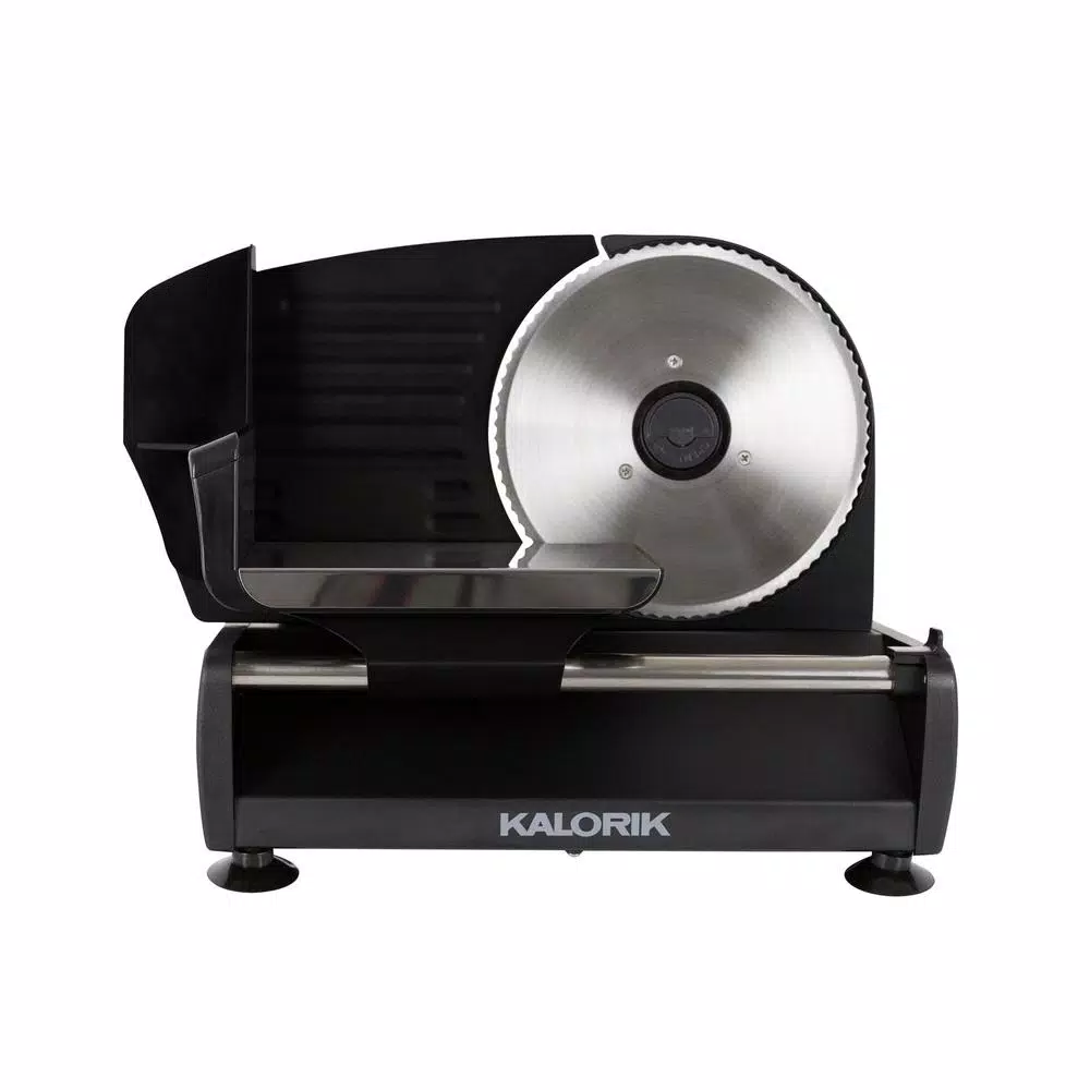 Unbranded Kalorik 200W Professional Food Slicer with 7.5 in. Stainless Steel Serrated Blade, Black
