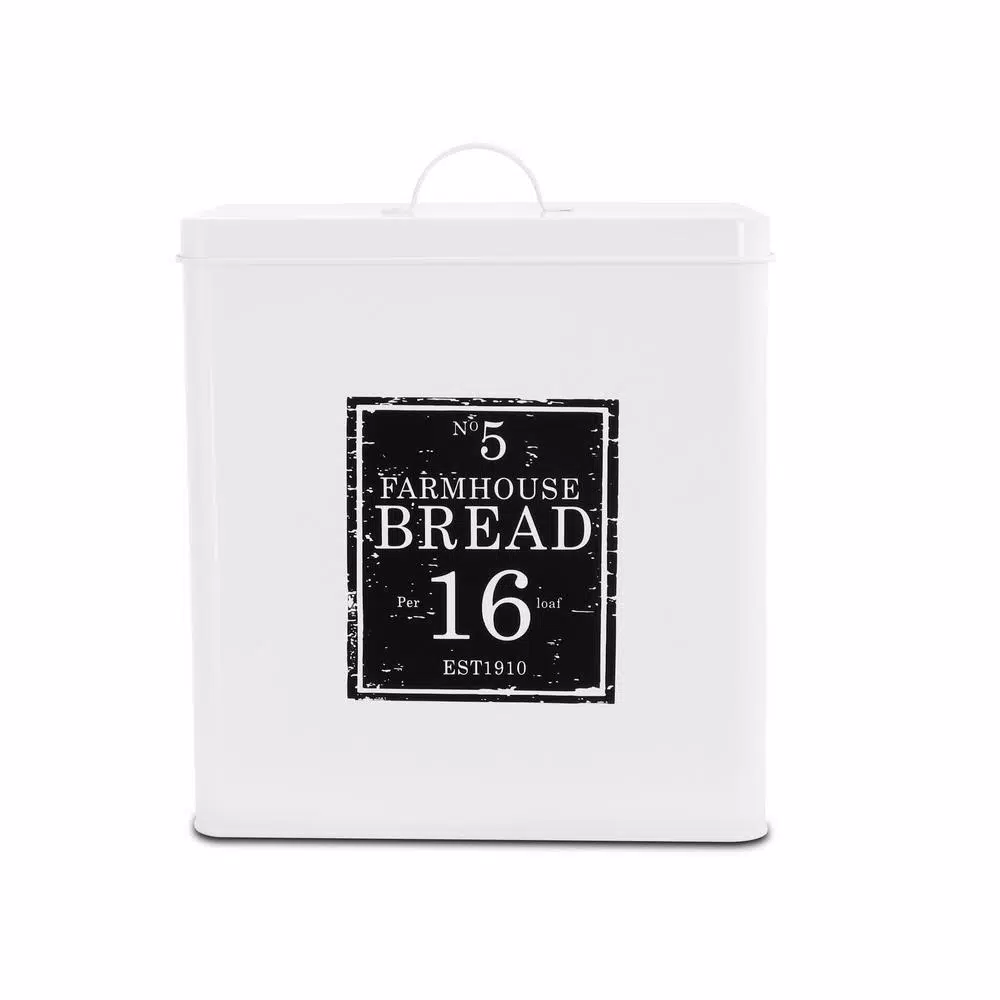 MegaChef 5-Piece Metal Kitchen Canister Set with Lids, White