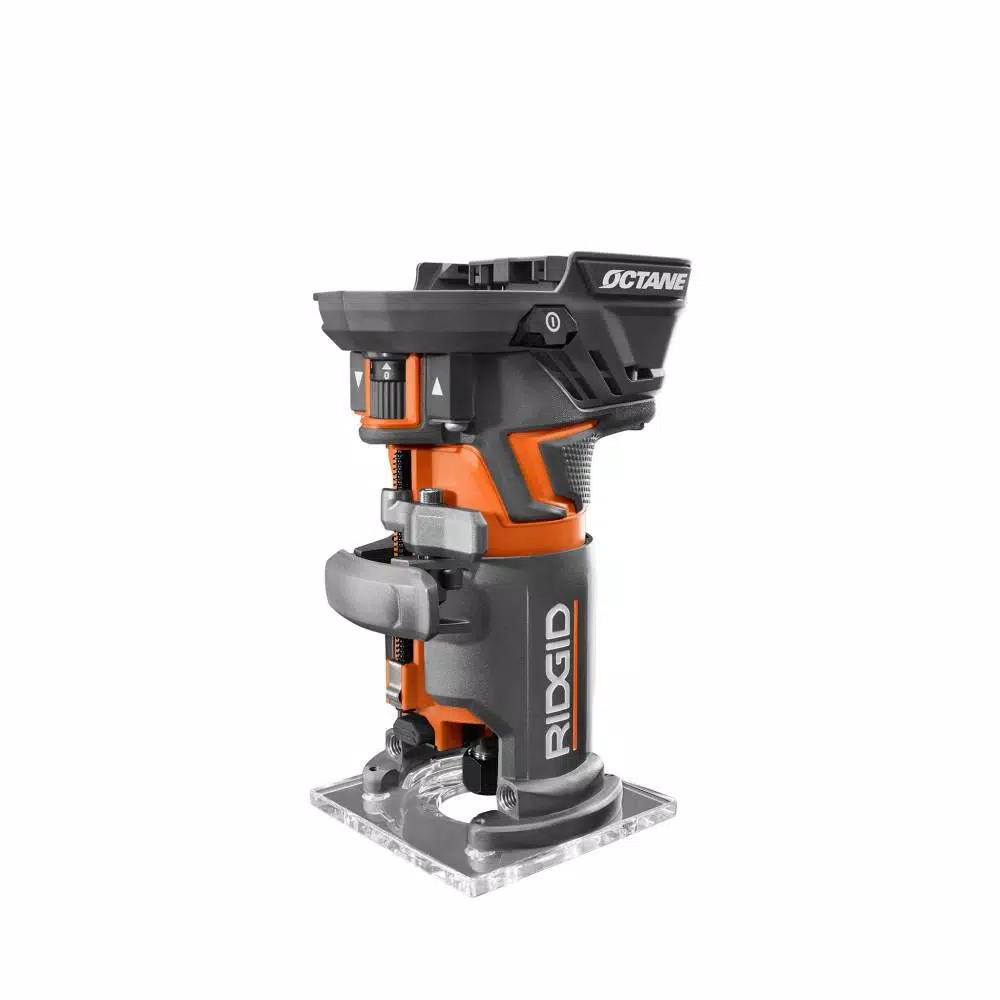 RIDGID 18V OCTANE Brushless Compact Fixed Base Router Kit with 4.0 Ah Battery and Charger