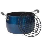 Epicurious 8 qt. Hard-Anodized Aluminum Nonstick Dutch Oven with Glass Lid, Blue thumbnail 3