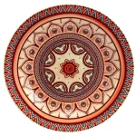 Elama Zen Rust Mozaik 16-Piece Stoneware Dinnerware Set, Service for 4, Orange Bohemian Style thumbnail 4