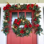 Village Lighting Company 9 ft. Pre-Lit Red Magnolia Christmas Garland with 100 LED Mini Lights thumbnail 7