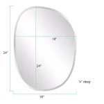 Unbranded Medium Oval Beveled Glass Frameless Accent Mirror, 18 in. x 24 in. thumbnail 6