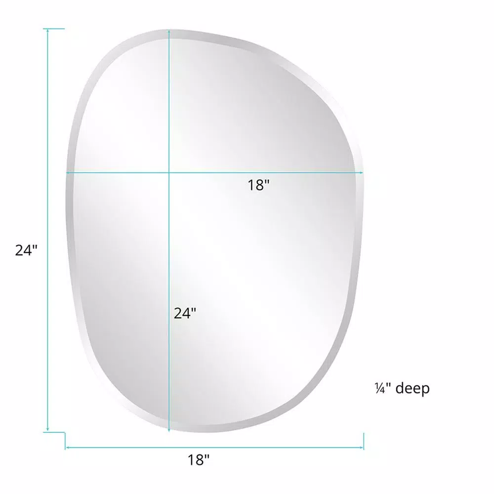 Unbranded Medium Oval Beveled Glass Frameless Accent Mirror, 18 in. x 24 in.