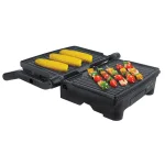 PREMIUM 1000W 2-Slice Panini Press and Indoor Grill with Removable Non-Stick Plates, Black thumbnail 3