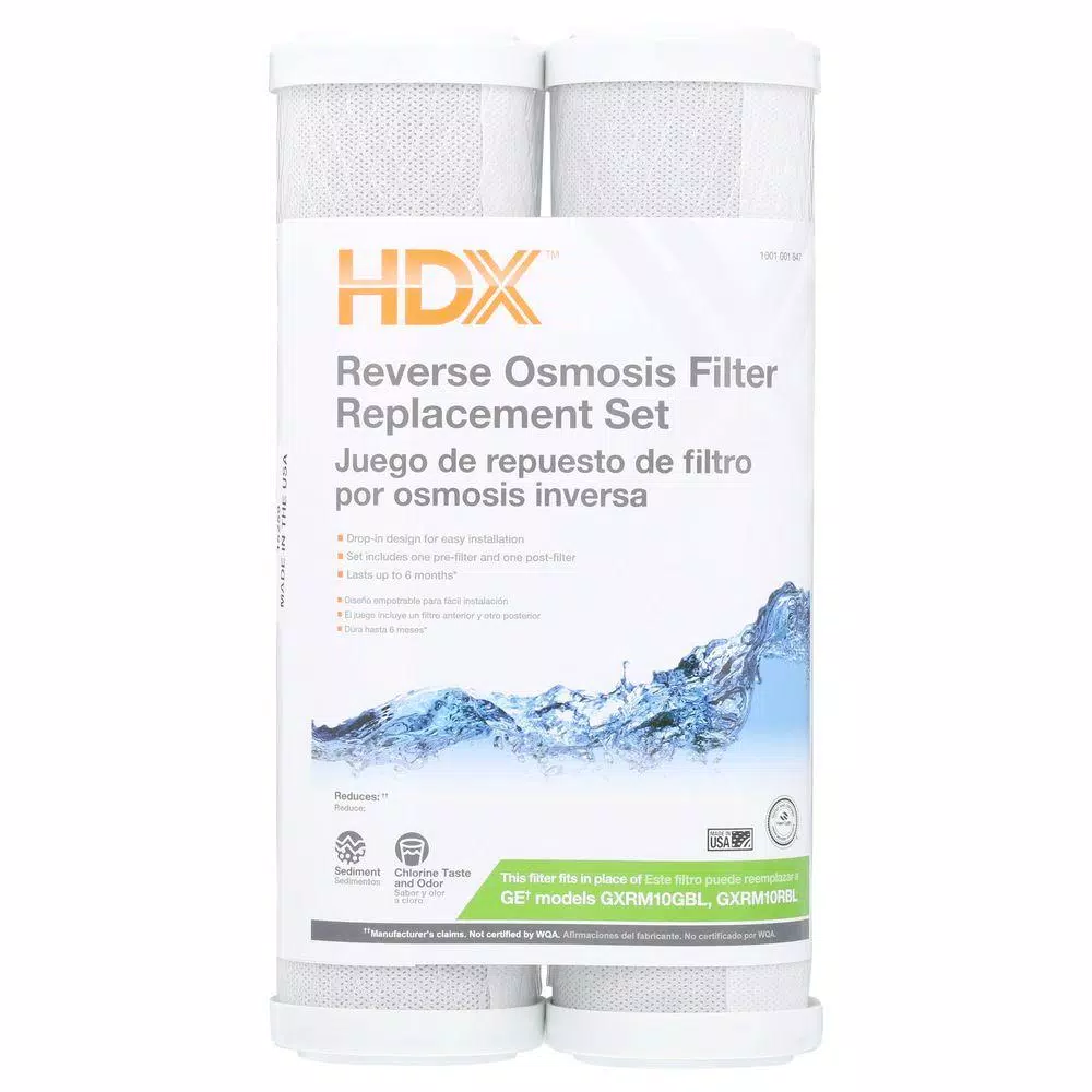 HDX Drop-In Replacement Filter Set for GE Reverse Osmosis Systems GXRM10GBL, GXRV10, and PNRV12
